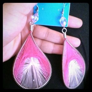 Threaded pink earrings: brand New