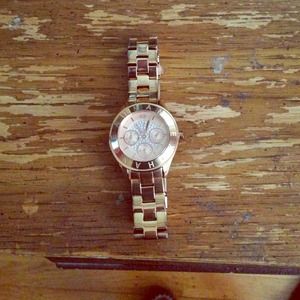Armani Exchange rose-gold watch
