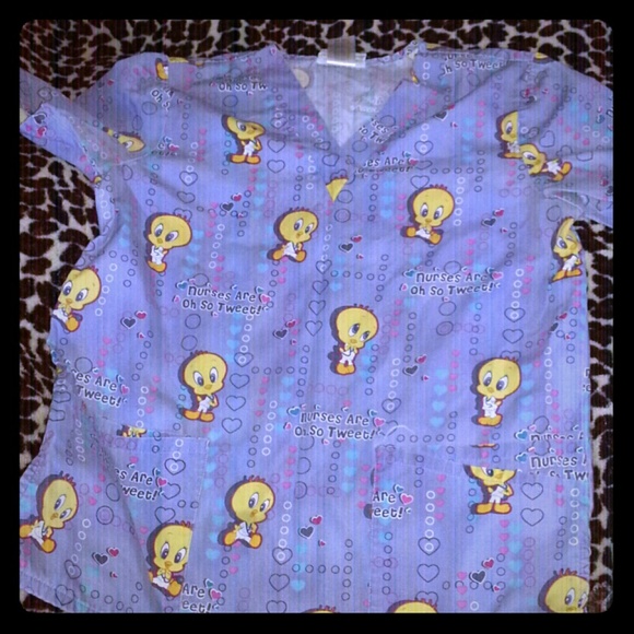 Tweety bird nurse scrub top