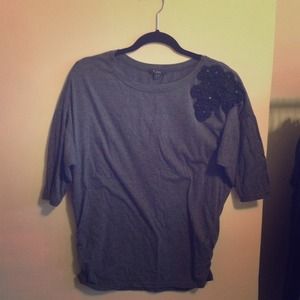 Forever 21 Flower Appliqué Top - Large