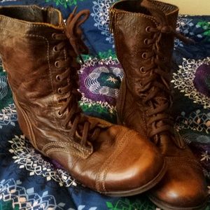 Steve Madden Leather Combat Boots