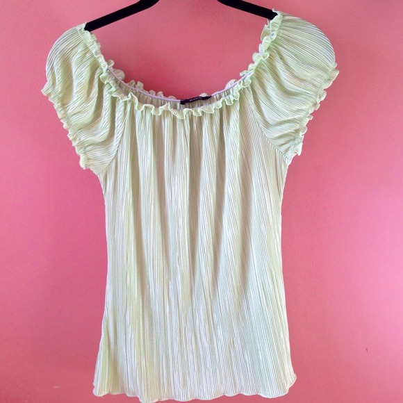 Lime green cap sleeve top