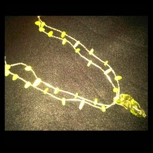 Leaves of glass, 2-strand necklace