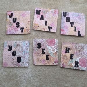 Wedding signs "just wait until you see her"