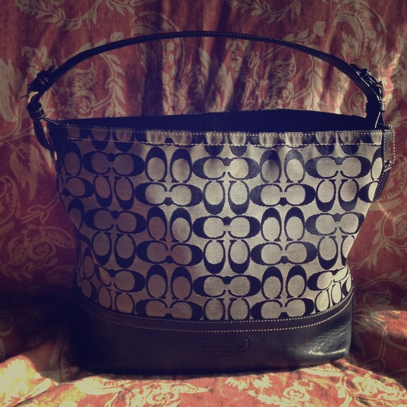 Authentic Coach Black and Gray Purse