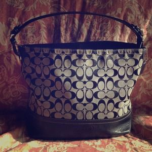 Authentic Coach Black and Gray Purse