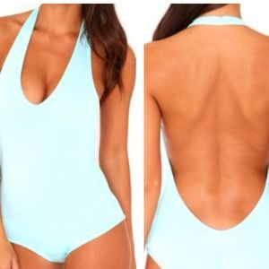Mint open back bodysuit.