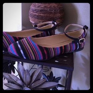 🎀 Striped flats with removable ankle strap 🎀