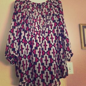 3/4 sleeve polyester tunic