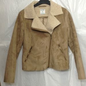 New Price!  Never worn faux shearling moto jacket!