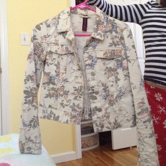 Floral denim jacket