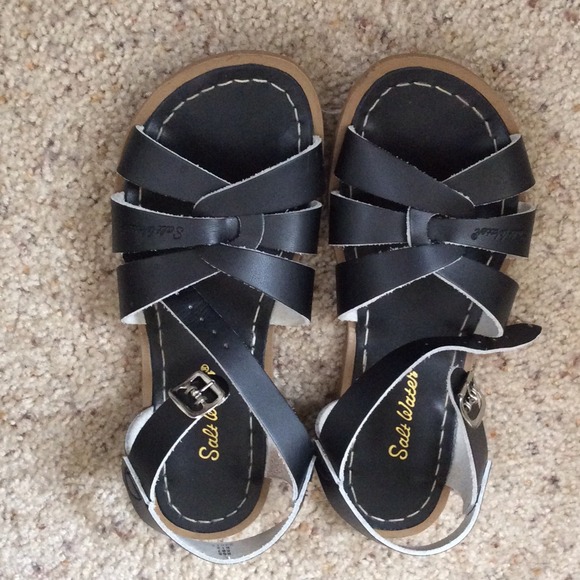 Black salt water sandals