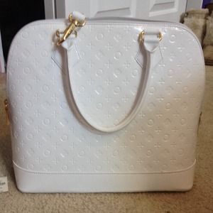 Genuine Invece large white leather handbag