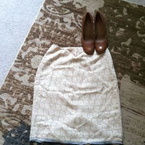 Tan Light Weight Pencil Skirt