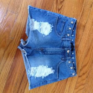 High Waisted Studded Shorts