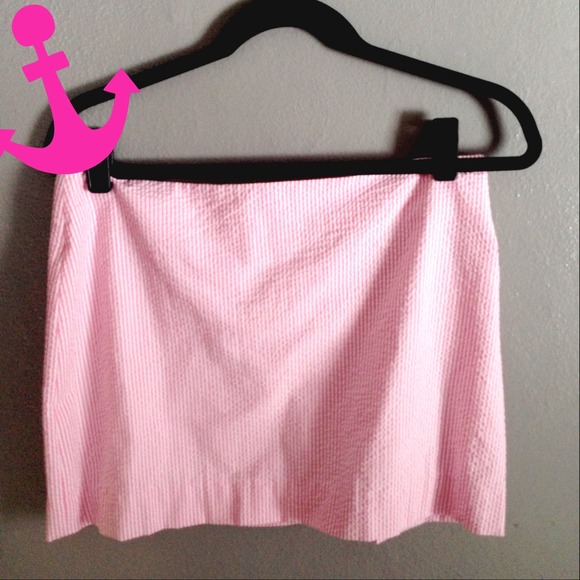 Classic pink seersucker skirt