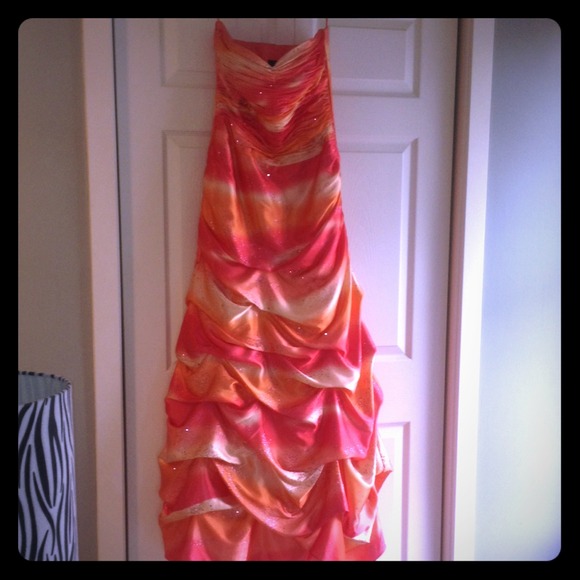 Spring Colored Orange Prom Dress👗