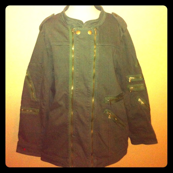 Plus Size Military Inspired Jacket - Picture 1 of 4