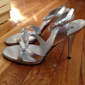 BCBG Shoes - BCBG silver ankle strap heels BCBG Shoes - BCBG silver ankle strap heels