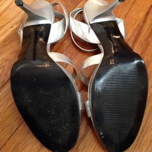 BCBG Shoes - BCBG silver ankle strap heels BCBG Shoes - BCBG silver ankle strap heels