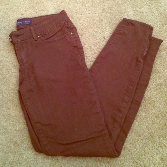Brown Jeggings with Ankle Zippers