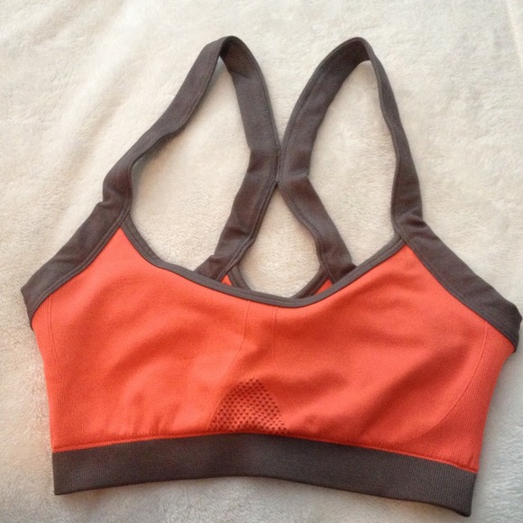 🚫ON HOLD🚫Coral and grey sports bra! Never worn!!
