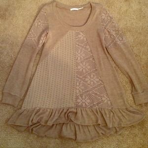 Brown Detailed Sweater Tunic