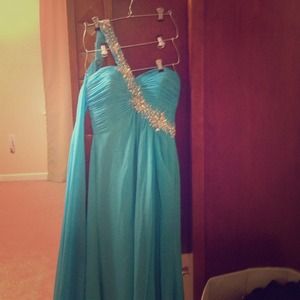 Silk prom gown.