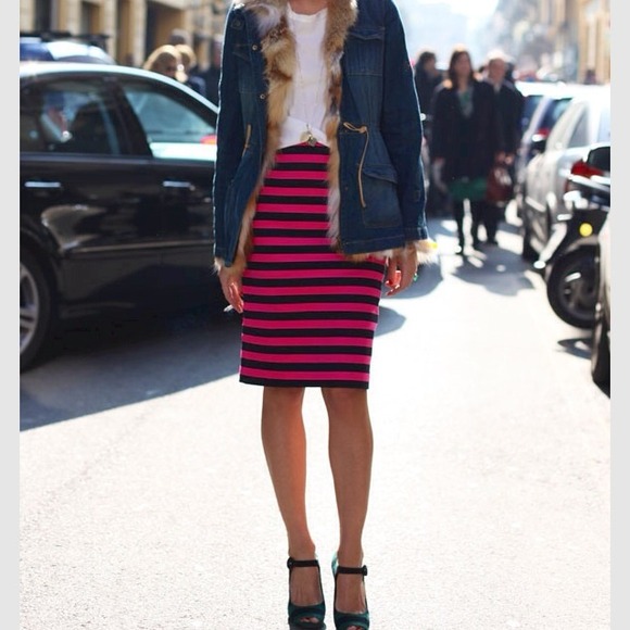 Faux fur lined fitted denim jacket