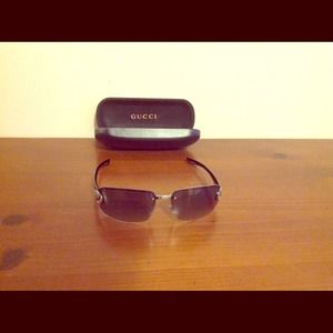Authentic Gucci Sunglasses in Black Plastic Frame