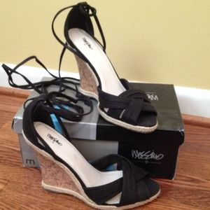 5" Mossimo Wedge Lace Up Heels