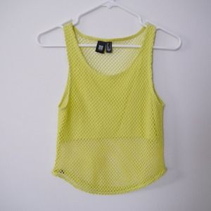Tops - Neon Mesh Crop Tank Tops - Neon Mesh Crop Tank