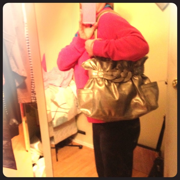 Large silver/grey metallic purse