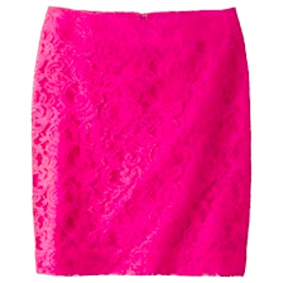 Lace Fuchsia Pencil Skirt