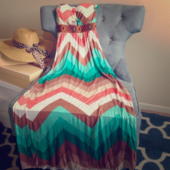 Long chevron Maxi dress