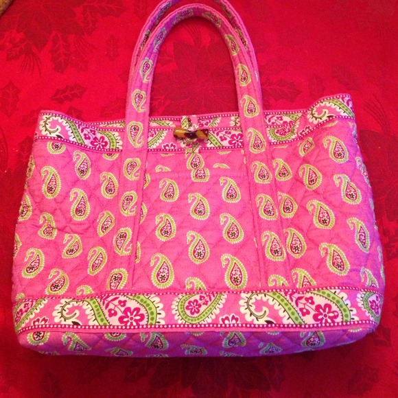 Brand new pink and green Vera Bradley tote