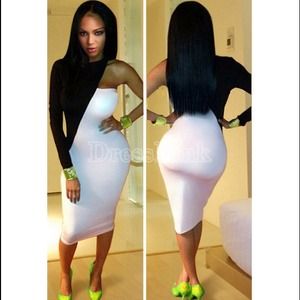 Sexy Black and White Club Dress