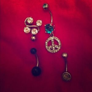 Four belly button rings