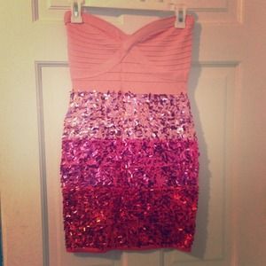 Pink sequence dress