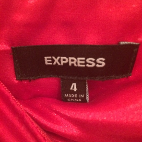 Express Red Ruched Dress - Picture 2 of 3