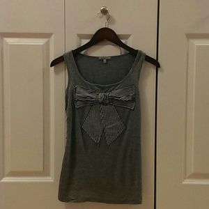 Navy Blue and Gray Bow Tank