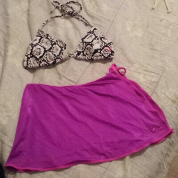 Snake print bikini top,pink cover ul
