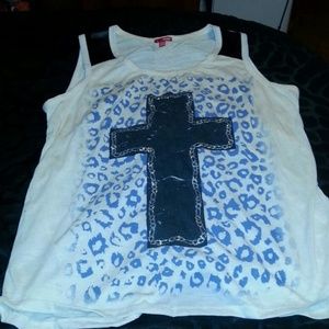 Bongo cross glitter tank blouse!!