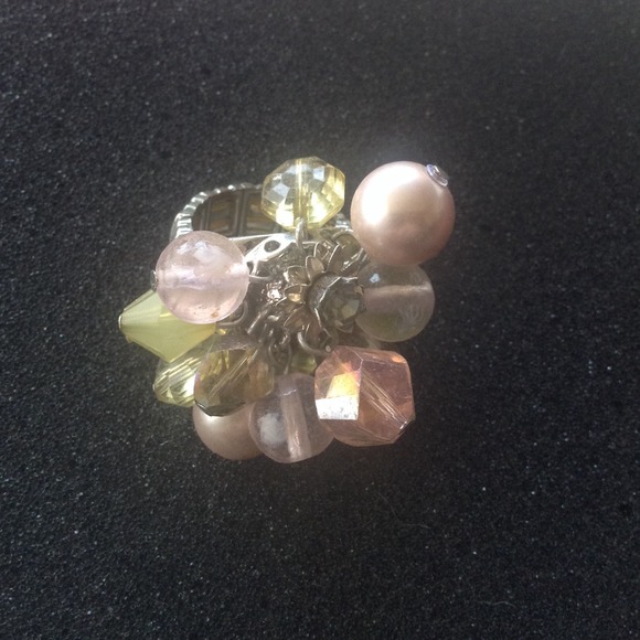 Adjustable Pink and Green Statement Ring
