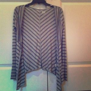 Light and dark gray striped cardigan