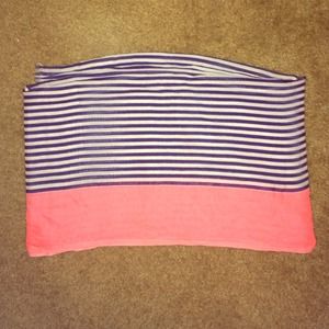 Gorjana Coral, Navy & White Striped Light Scarf