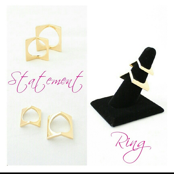 NEW! Two Single Finger Square Shape Knuckle Rings