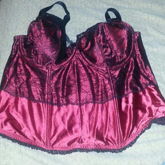 Ruby red & black corset