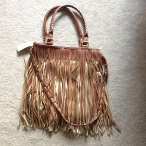 Gold/Cognac Fringe Purse