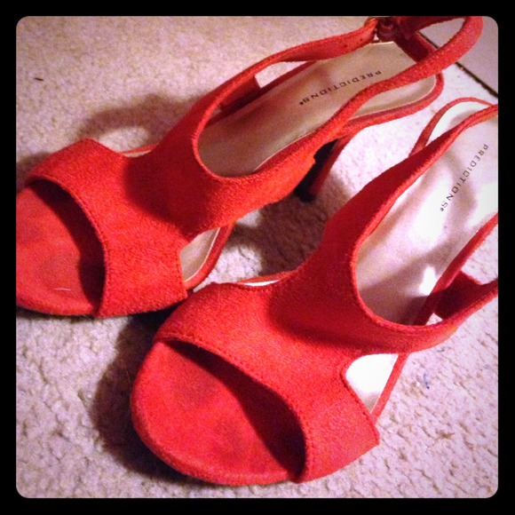 Orange Open Toe Strap heels